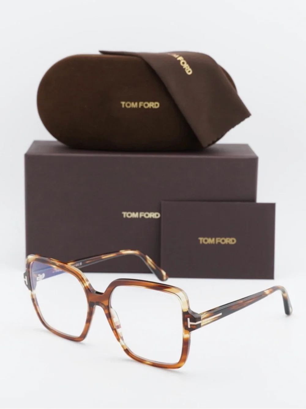 New Tom Ford FT6063-B 055 Tortoiseshell Square Women Glasses Authentic